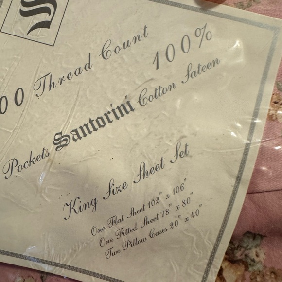 Pink 400 Thread Count King Size Sheet Set (NEW) - Picture 5 of 9